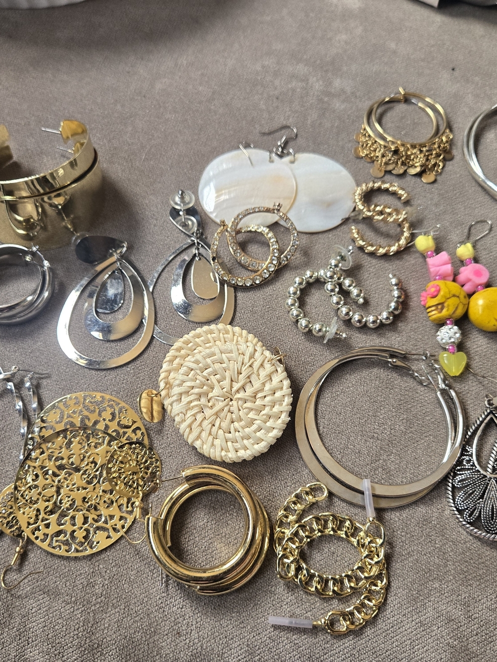 Gold and Silver Mixed Metal Hoop & Statement Earrings Set - Unbranded 20 Set